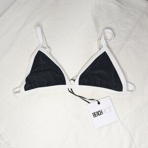 Beach Riot Ribbed Black Triangle Bikini Top